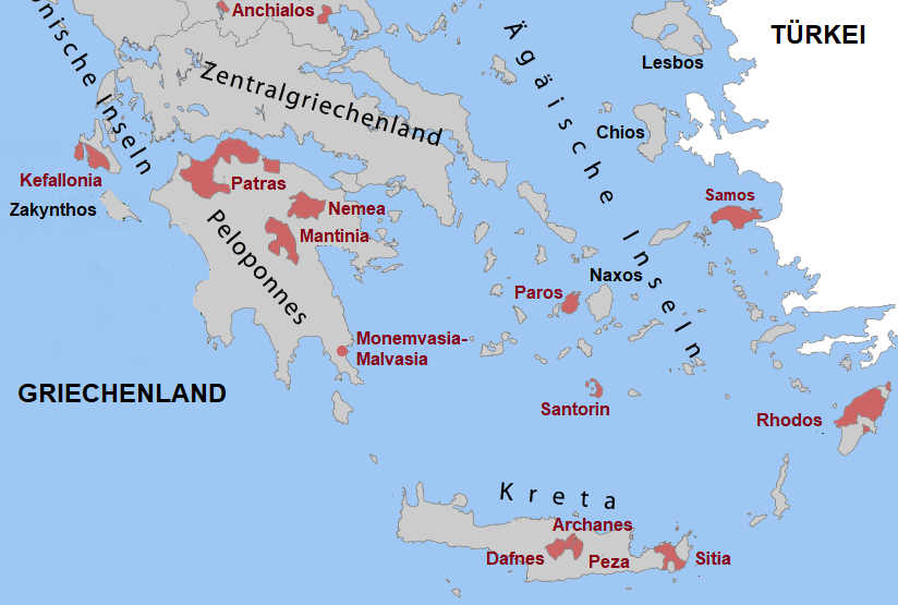 Landkarte Griechenland mit Ploponnes