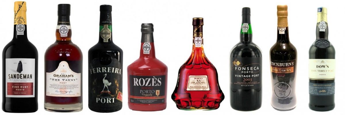 Portwein - Flaschen von acht Produzenten