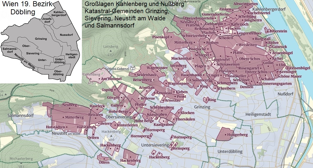 Wien - Döbling mit Großlagen und Rieden
